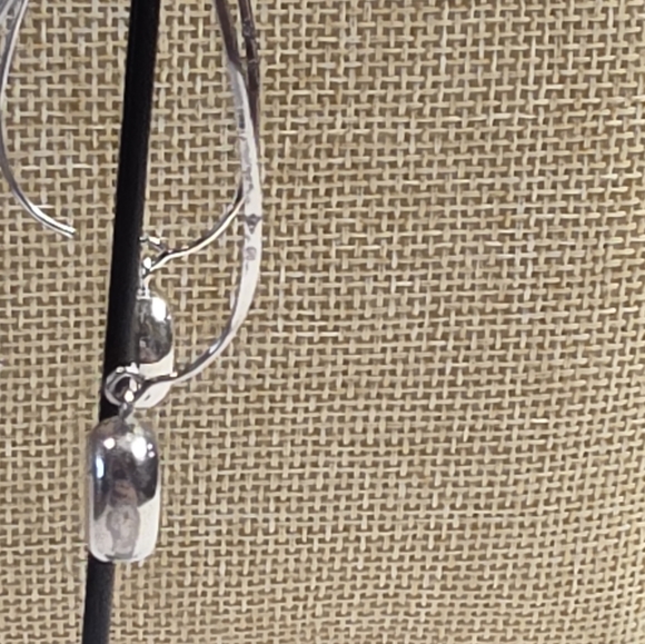 Silpada Sterling Silver Threader Bead Ball Dangle Modernist Earrings - Picture 5 of 8